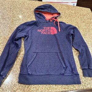 The North Face Coral and Purple Hoodie Medium